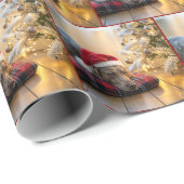 Christmas Weimaraner Dog By a Tree Cadeaupapier (Rol Hoek)