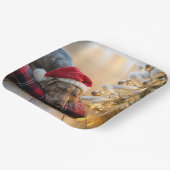 Christmas Weimaraner Dog By a Tree Papieren Bordje (Gebogen)