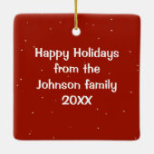 Christmas Weimaraner Dog With Red Bow Keramisch Ornament (Achterkant)