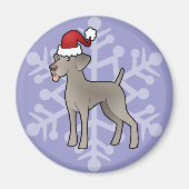 Christmas Weimaraner Magneet (Voorkant)