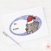 Christmas Weimaraner Ovale Sticker (Envelop)