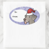 Christmas Weimaraner Ovale Sticker (Tas)