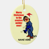 Christmas Welder Humor Keramisch Ornament (Achterkant)