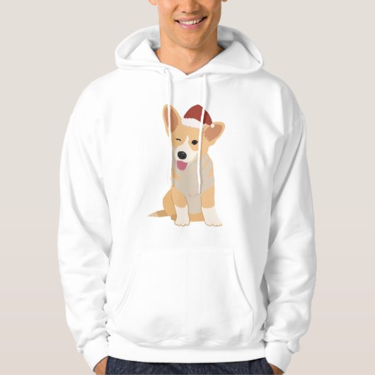 Christmas Welsh Corgi Hoodie (Voorkant)