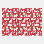 Christmas Westie Dogs West Highland White Terrier Inpakpapier Vel (Voorkant)