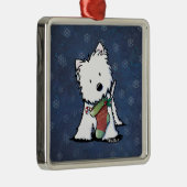 Christmas Westie KiniArt Metalen Ornament (Rechts)