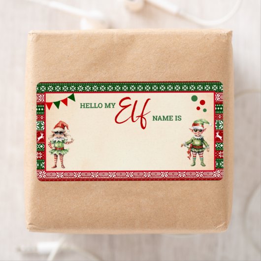 Christmas What is Your Elf Game Ugly Sweater Etiket (Insitu)