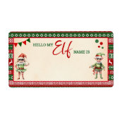 Christmas What is Your Elf Game Ugly Sweater Etiket (Voorkant)