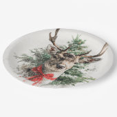 Christmas Whimsical Deer Paper Plates Papieren Bordje (Gekanteld)