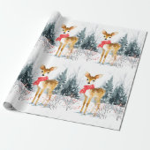 Christmas Whimsical Deer | Wrapping Paper Cadeaupapier (Uitgerold)