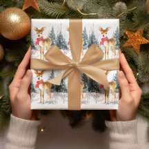 Christmas Whimsical Deer | Wrapping Paper
