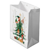 Christmas Whimsical Elves Decorating Tree Gift Bag Medium Cadeauzakje (Voorkant Gekanteld)