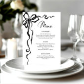 Christmas Whimsical Funky Black Bow Dinner Party Menu