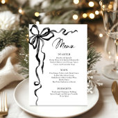 Christmas Whimsical Funky Black Bow Dinner Party Menu