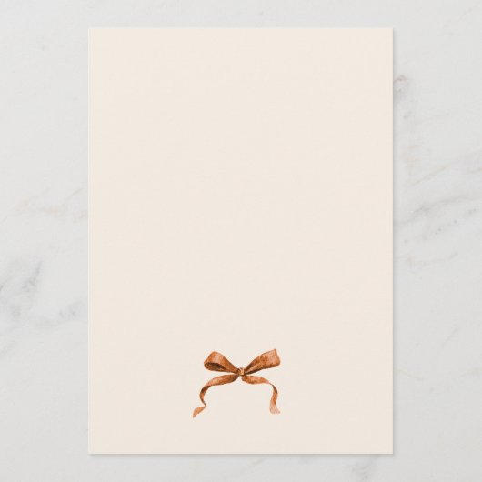 Christmas Whimsical Funky Boho Bow Dinner Party Menu (Achterkant)