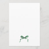 Christmas Whimsical Funky Green Bow Dinner Party Menu (Achterkant)