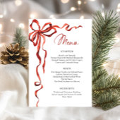 Christmas Whimsical Funky Red Bow Dinner Party Menu