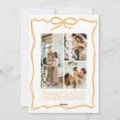 Christmas Whimsical Photo Hand-Drawn Bow Ribbon Feestdagenkaart (Achterkant)