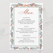 Christmas Whimsical Red Bow Wreath Dinner Party Menu (Voorkant)