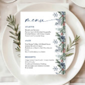 Christmas Whimsical Red Bow Wreath Dinner Party Menu