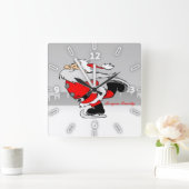 Christmas, Whimsical Santa Claus Vierkante Klok (Huis)