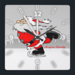 Christmas, Whimsical Santa Claus Vierkante Klok<br><div class="desc">Adorable Santa Claus.</div>