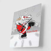 Christmas, Whimsical Santa Claus Vierkante Klok (Hoek)