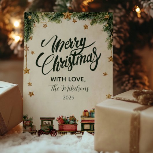 Christmas Whimsical Toy Express Feestdagenkaart