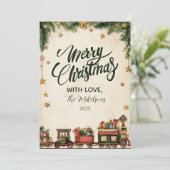 Christmas Whimsical Toy Express Feestdagenkaart (Staand voorkant)