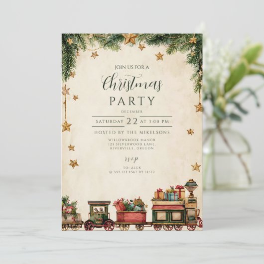 Christmas Whimsical Toy Express Kaart (Staand voorkant)