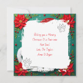 Christmas White Cat in Santa Hat Holiday Feestdagenkaart (Achterkant)