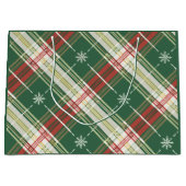 Christmas White Gold Plaid Groot Cadeauzakje (Voorkant)