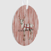 Christmas White Peppermint Deer Ornament (voorkant)
