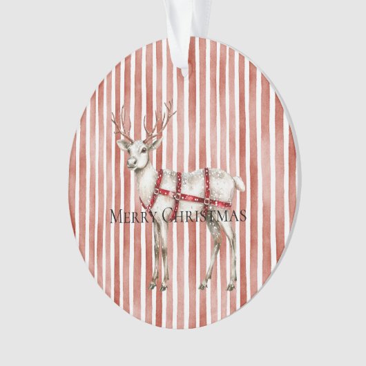 Christmas White Peppermint Deer Ornament (voorkant)