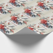 Christmas White Red Flowers Holidays Elegant Cadeaupapier (Hoek)