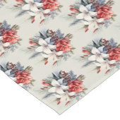 Christmas White Red Flowers Holidays Elegant Korte Tafelloper (Hoek)