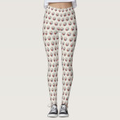 Christmas White Red Flowers Holidays Elegant Leggings (Voorkant)