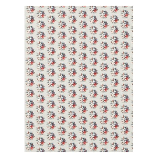 Christmas White Red Flowers Holidays Elegant Tafelkleed (Voorkant)