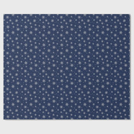 Christmas White Snowflakes Themed Packaging Black Cadeaupapier