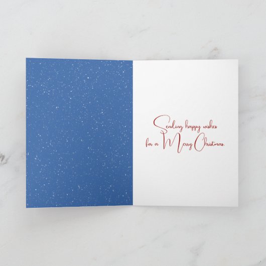 Christmas White Winter Goose With Blue Scarf Kaart (Binnen)