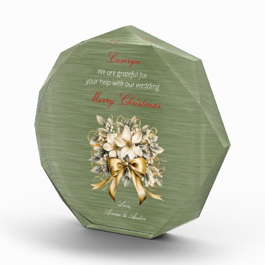 Christmas White Winterberry bruiloft Ornament Fotoblokken (Rechts)