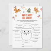 Christmas Who is Most Like Santa Game Feestdagenkaart (Voorkant)