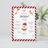 Christmas “Who is Most Likely” Santa Card Gam card Kaart (Staand voorkant)