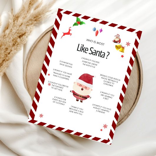 Christmas “Who is Most Likely” Santa Card Gam card Kaart