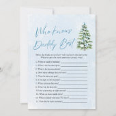Christmas Who Knows Daddy Best Baby Shower Game Kaart (Voorkant)
