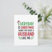 Christmas Wife Card Funny Husband Message Feestdagenkaart (Staand voorkant)
