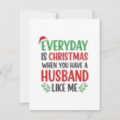 Christmas Wife Card Funny Husband Message Feestdagenkaart (Voorkant)