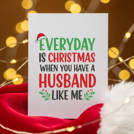 Christmas Wife Card Funny Husband Message Feestdagenkaart