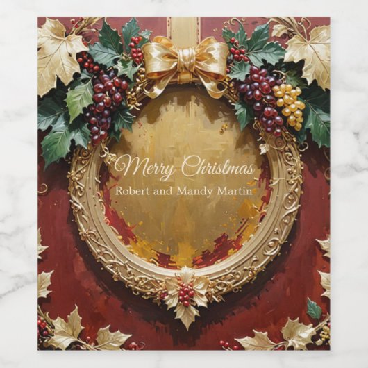 Christmas   wijn etiket (Enkel label)