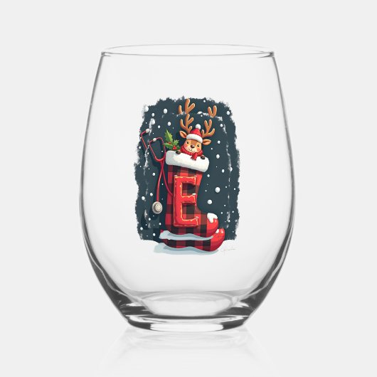 Christmas  wijnglas zonder voet (Voorkant)